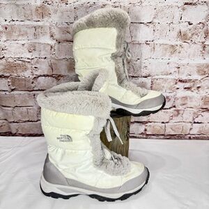 THE NORTH FACE ICEPICK NUPTSE WHITE WINTER SNOW BOOTS WOMEN US 8 PRELOVED